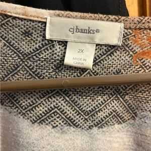 CJ Banks Multicolor Geometric Top 2X